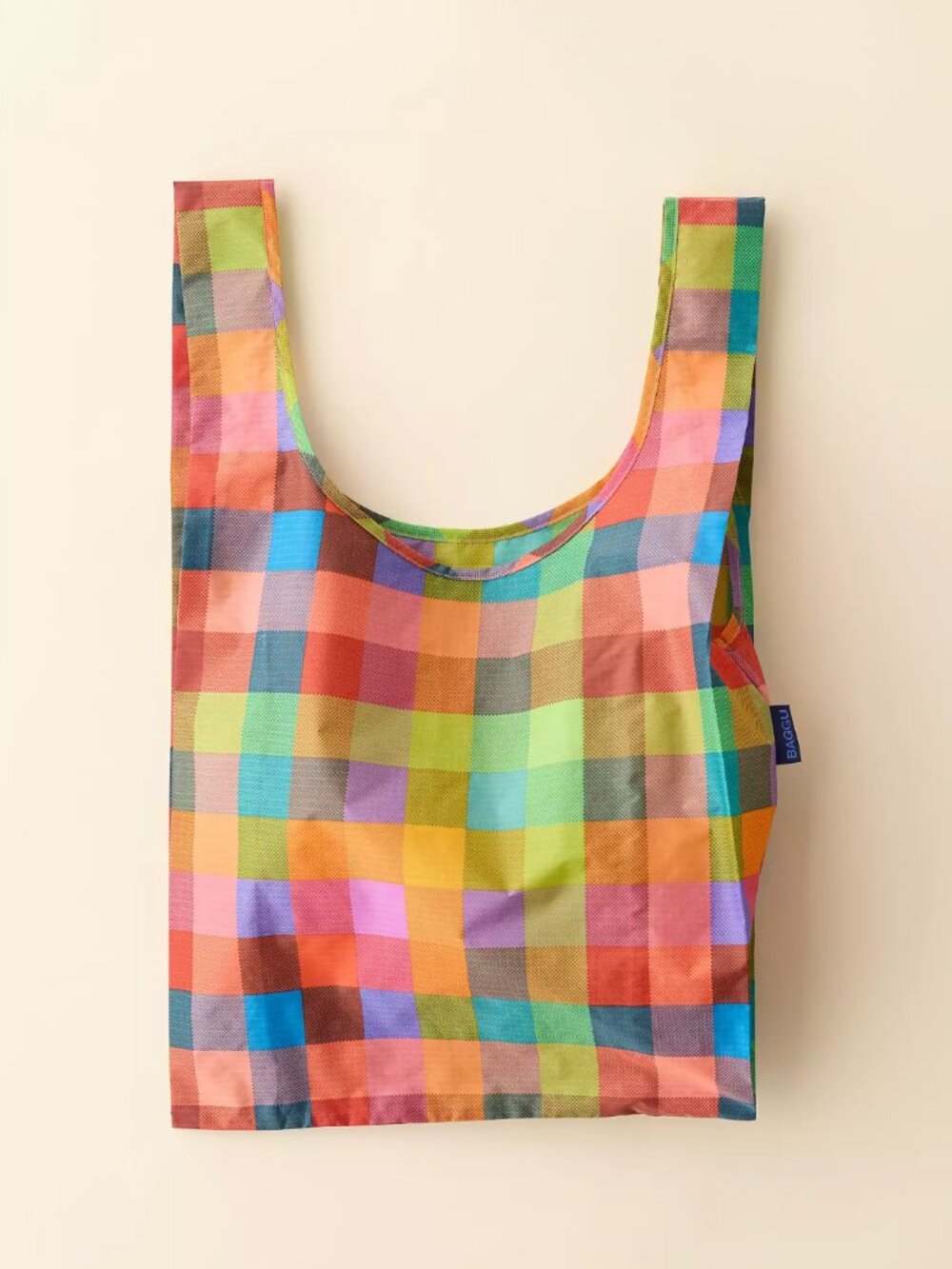 NWT BAGGU UO Exclusive Madras Patterned Standard Reusable Tote Bag